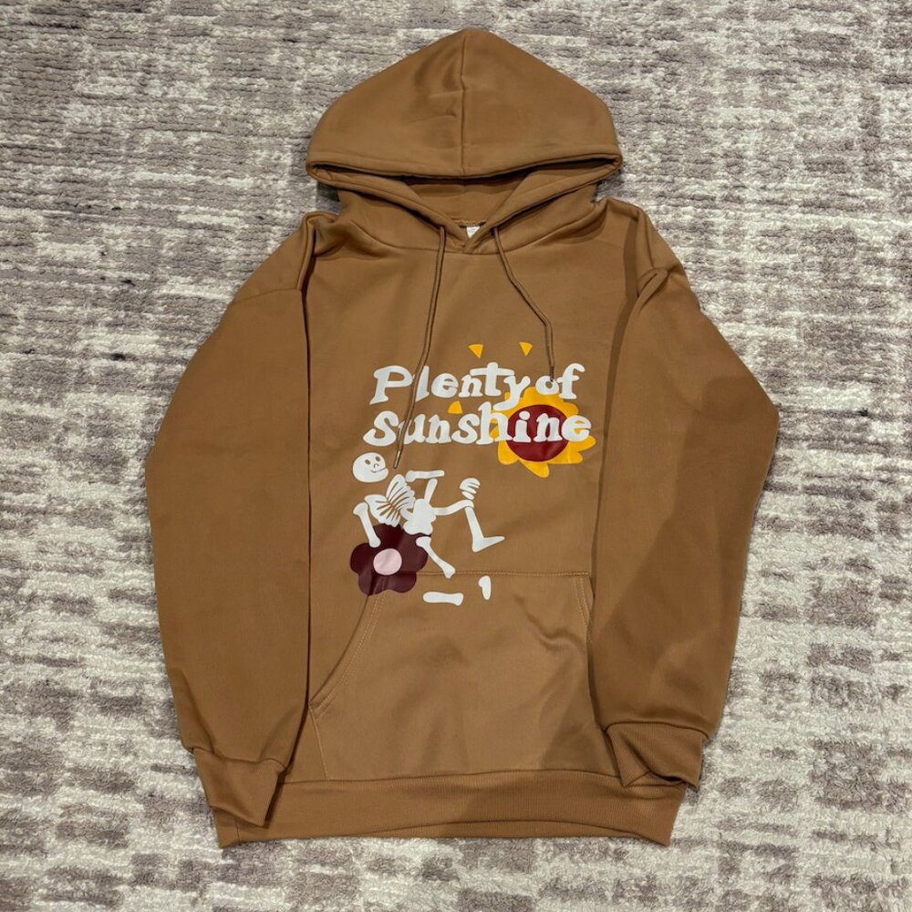 Tan Plenty of Sunshine Skeleton Hoodie Size Medium